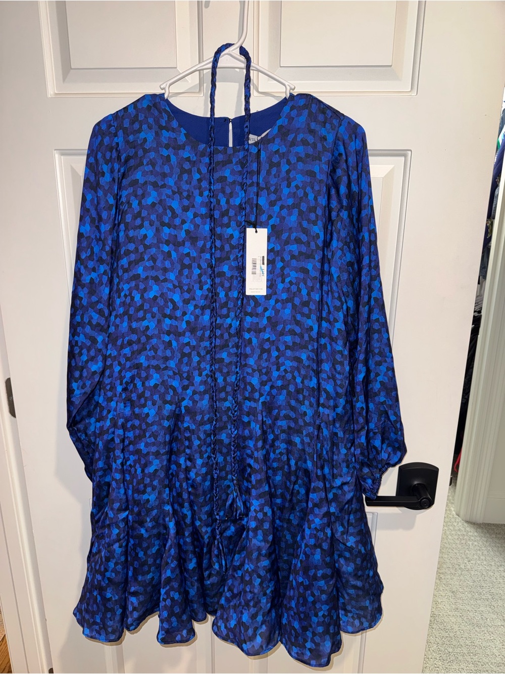 NWT Blue Printed Long-Sleeve Casual Women's Dress by Willa Story small